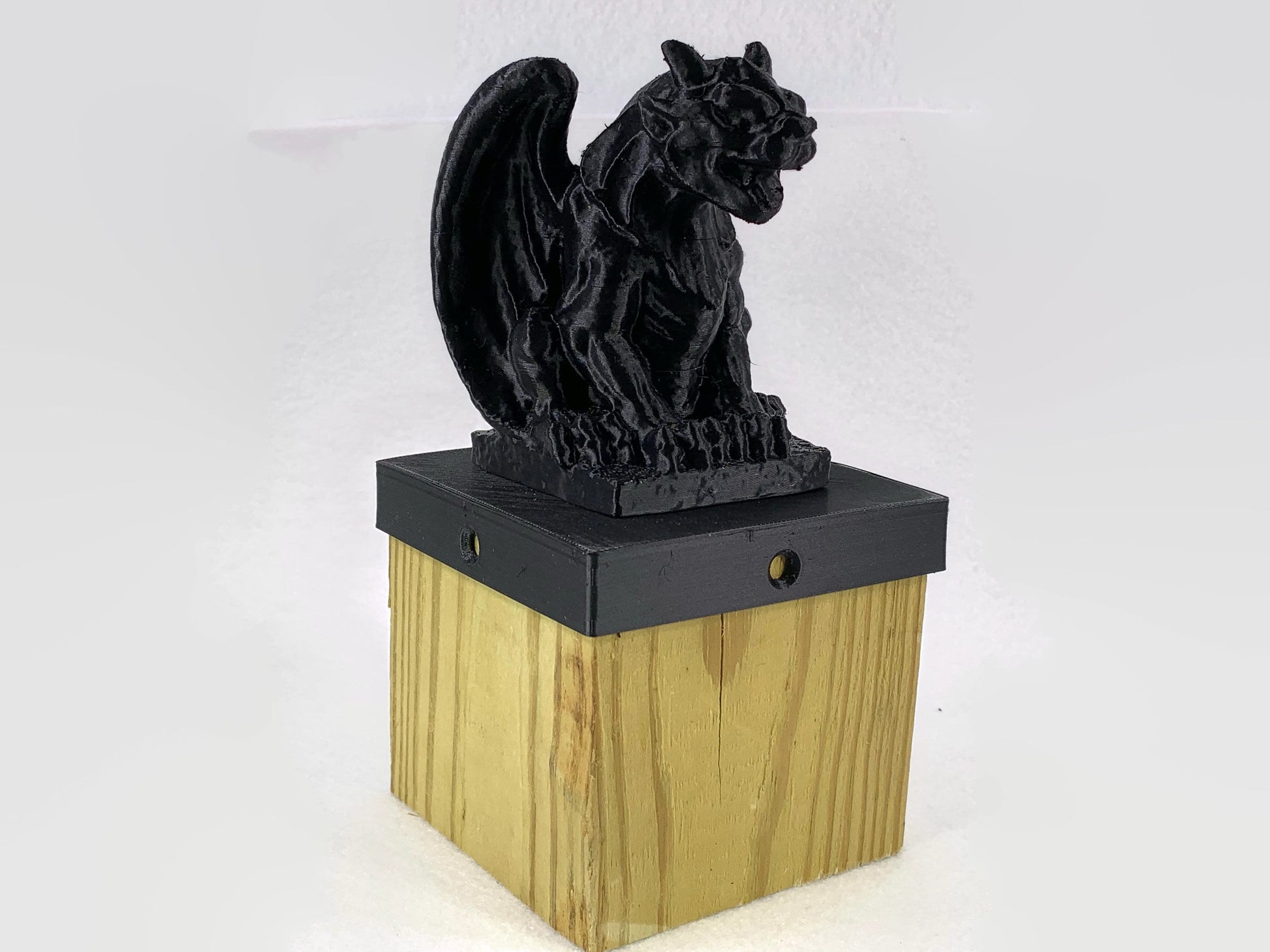 FENCE POST CAP for Gargoyle Figurine - Mounting Connector to fit a 4X4 Fence Post