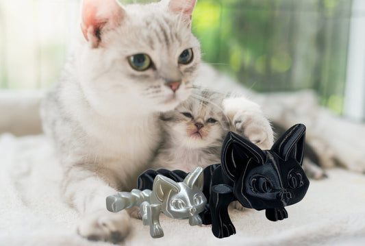 Cat / Kitten Fidget Toy - 3D Printed Flexi - Unique Gift Idea - Desk-Stress Toy
