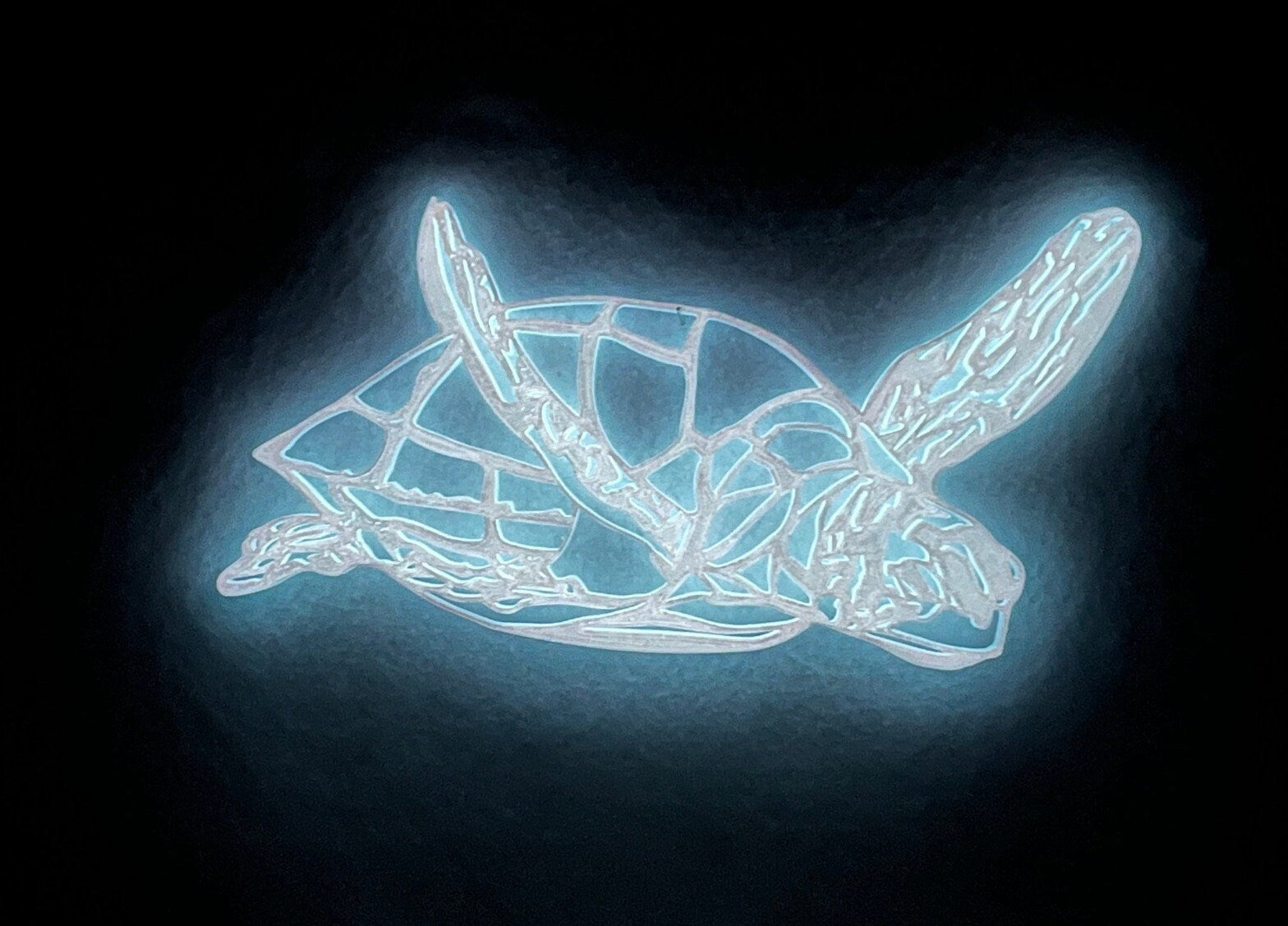 Glow in the Dark Sea Turtle, Wall Art, Table Coaster and Desk Top Ornament