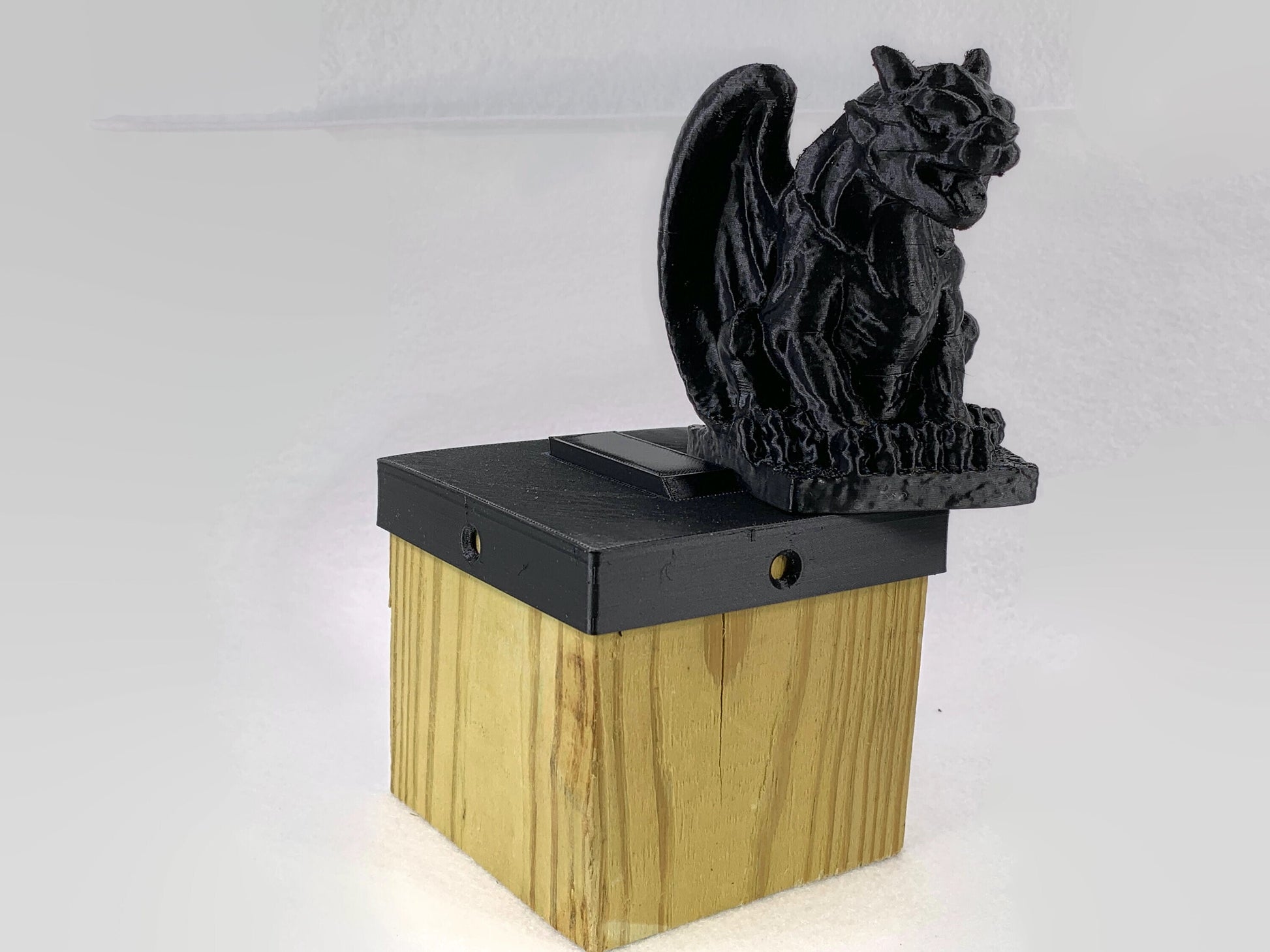 FENCE POST CAP for Gargoyle Figurine - Mounting Connector to fit a 4X4 Fence Post