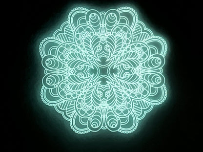 Glow in the Dark Mandala Wall Hanging Art, other color options available.