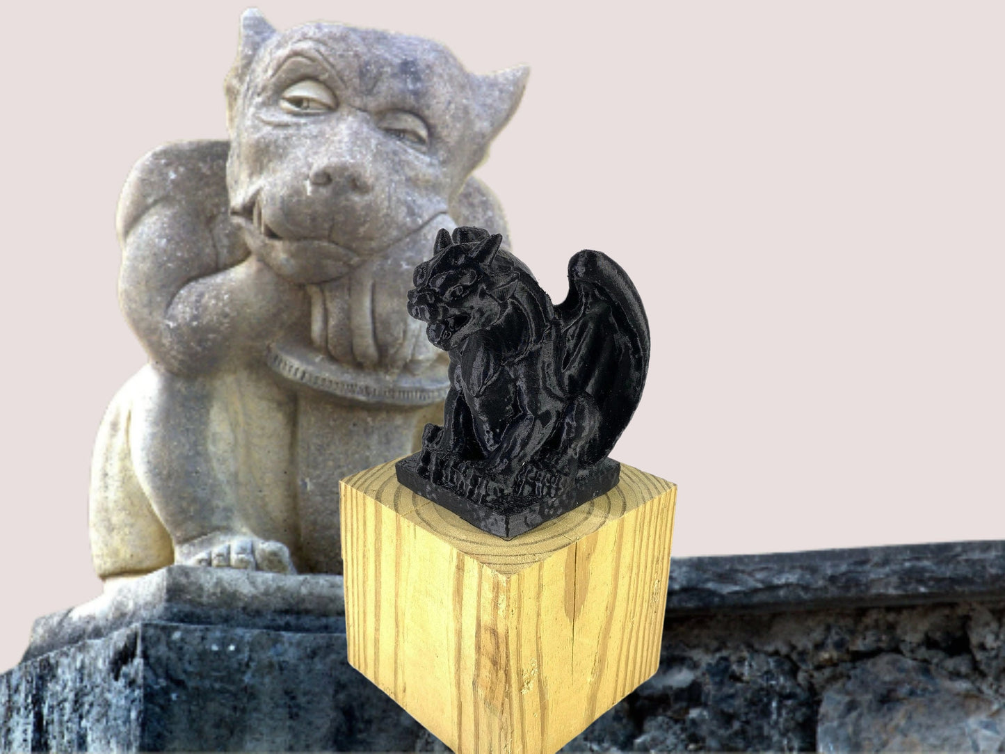 Medieval Dragon Gargoyle Fence Post Toppers & Desk Book Ends